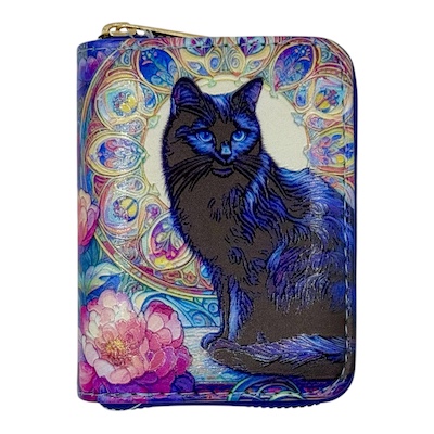 Black Cat Small Digital Print Purse